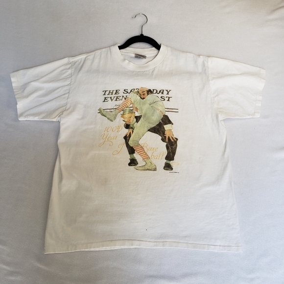 Vintage The Saturday Evening Post Baseball T-Shirt - Picture 1 of 12